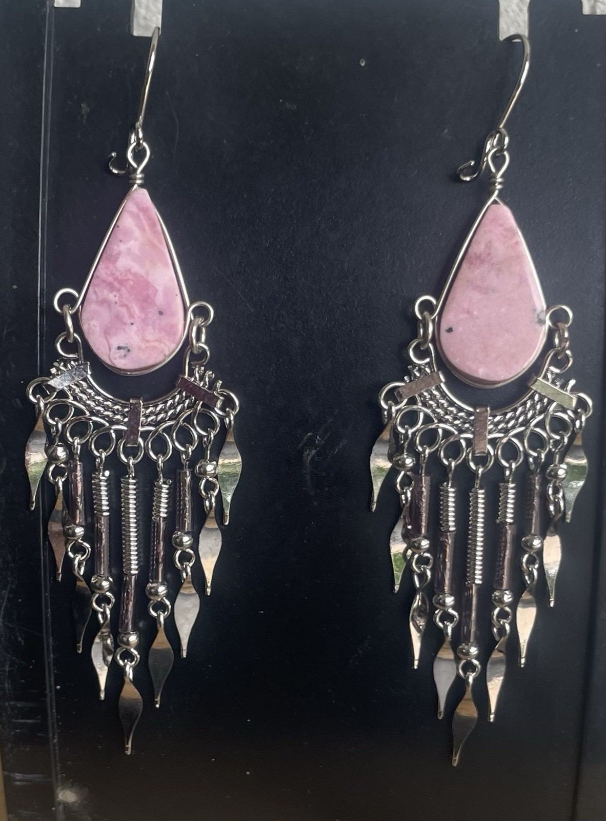 5 Pairs Peruvian Semi-Precious Stone Earrings Handmade Dangle Lot Peru Boho