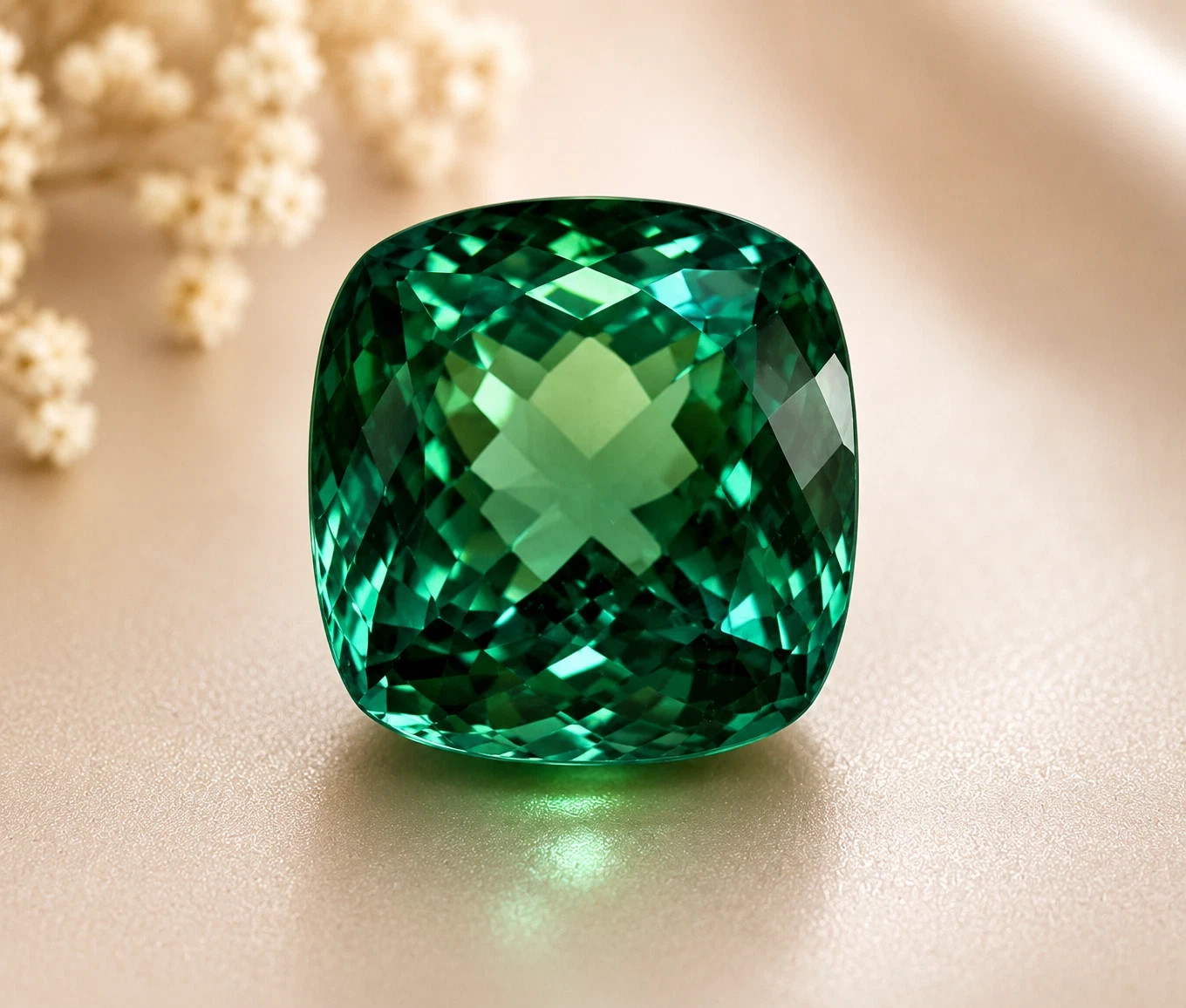 AAA 5.40 Ct ELegant Natural Ceylon Deep Green Sapphire Loose Cushion Gemstone