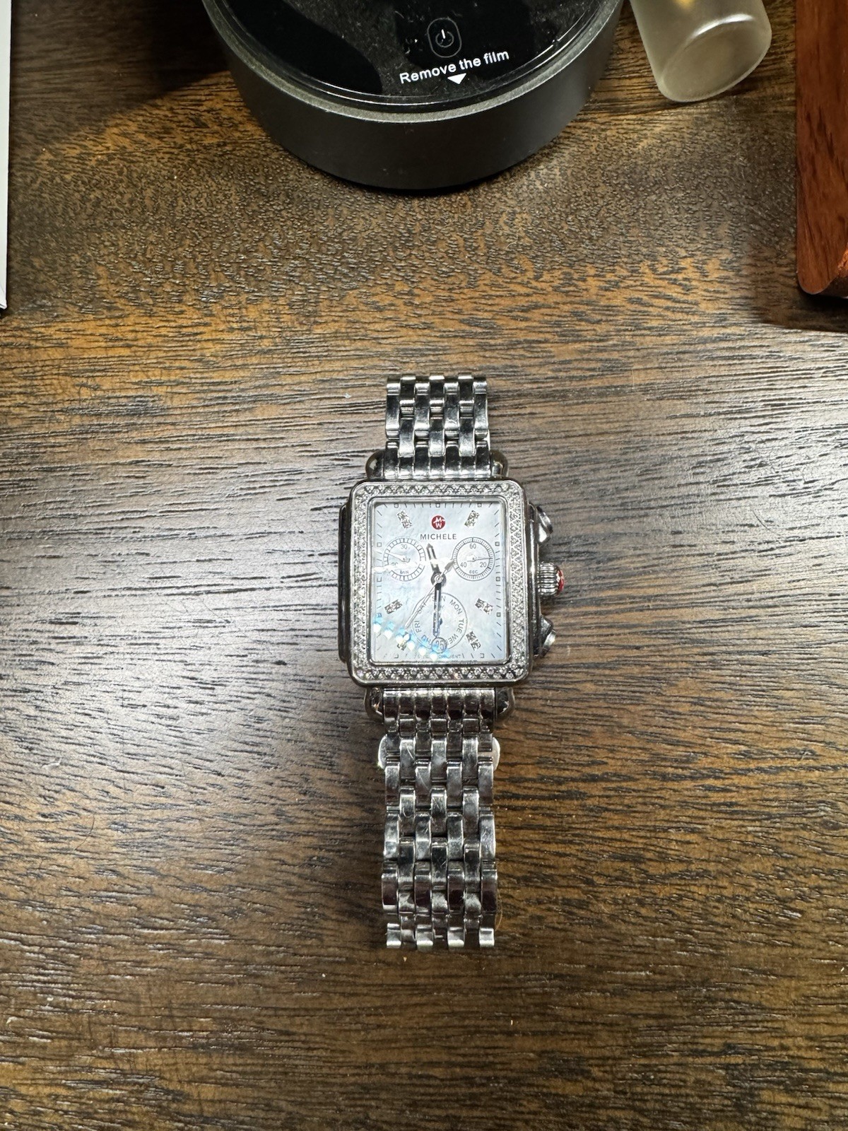 Michele Deco Diamond Chronograph MWW06T000046 Diamond Bezel Swiss Women’s Watch