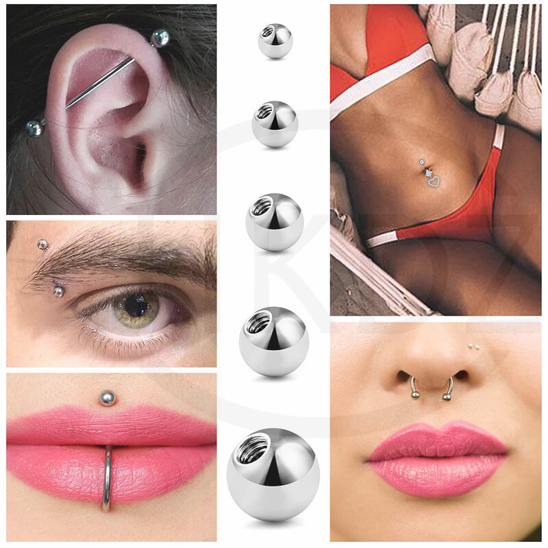 Replacement Spare Balls Labret Piercing Attachments 3mm 4mm 5mm 6mm 8mm 14G16G