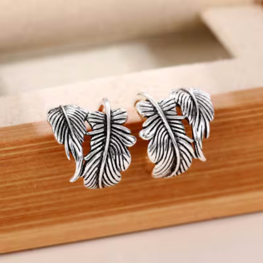 Double feather ear cuffs •Feather earrings Sold as A PAIR!