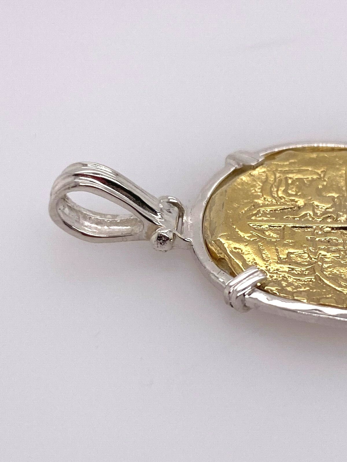 ATOCHA Coin Pendant Sterling Silver Frame Gold Coin Treasure Jewelry