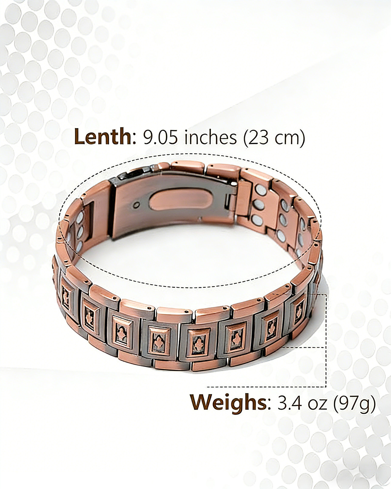 3500 Gauss Magnetic Copper Bracelet Colorful Heart for Women Pain Relief