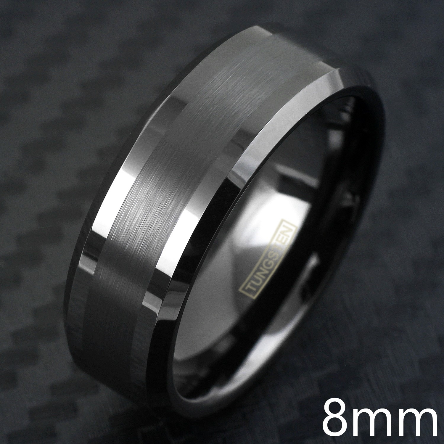 Black Tungsten Carbide Thin Brushed Wedding Band Ring – Engraving Avail.