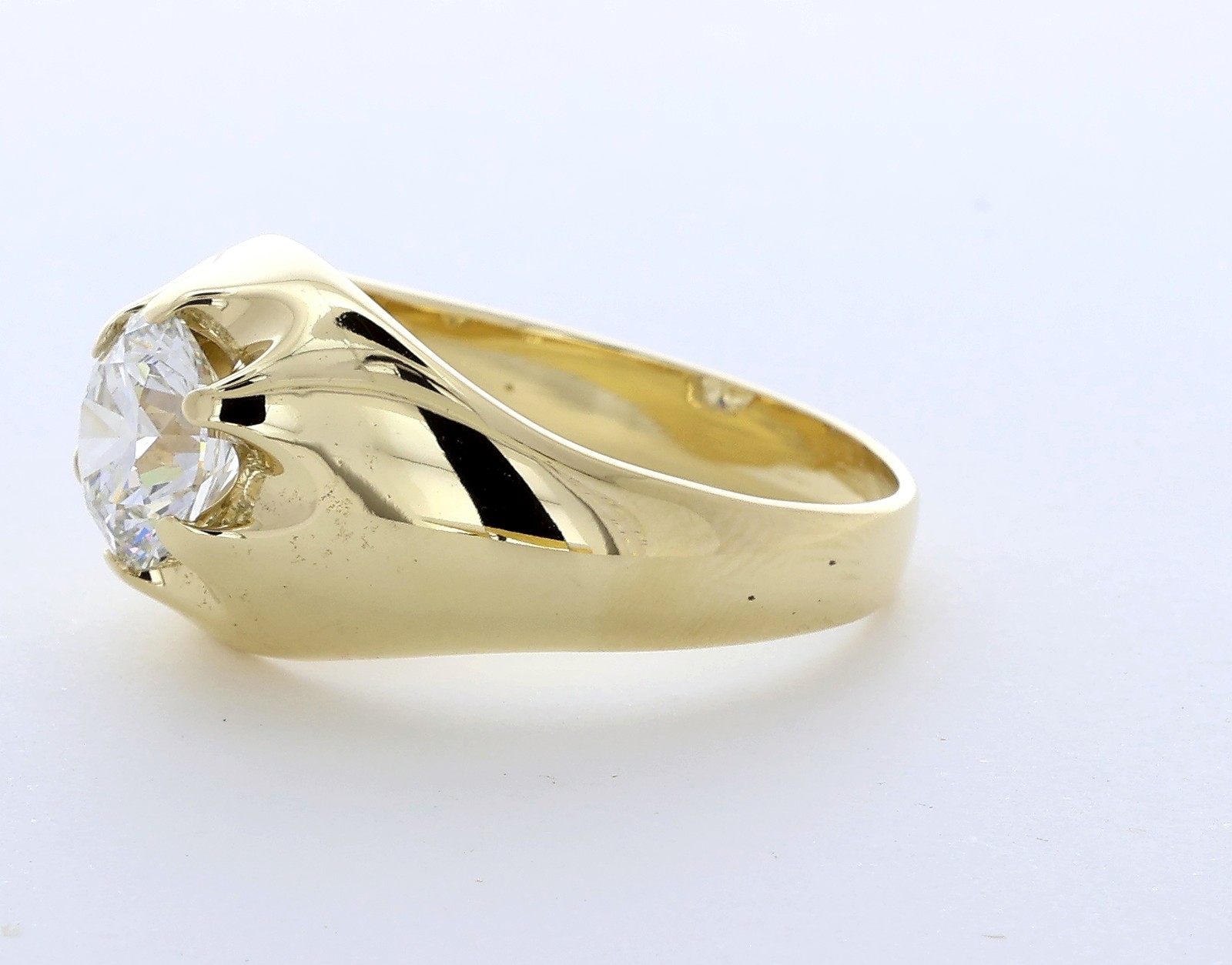 Solitaire Engagement Ring Solid 14K Gold 2.03 CT Round Lab-Grown Diamond D VS1