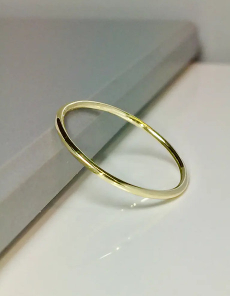 1mm Thin 10k Solid Gold Band, Gold Stacking Rings, Gold Wedding Band, Midi Ring