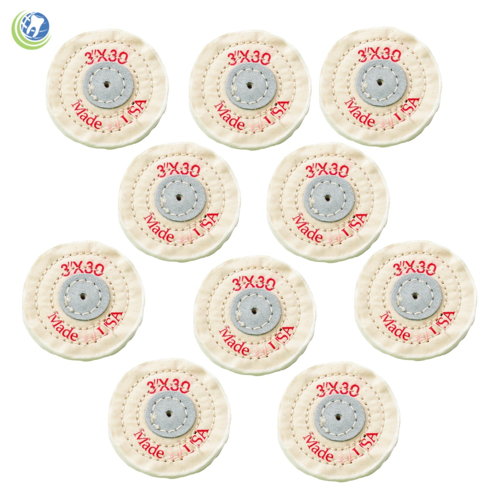 10X Muslin Buffing Polishing Wheel 3″ x 30 ply Dental Laboratory Jewelry Hobby