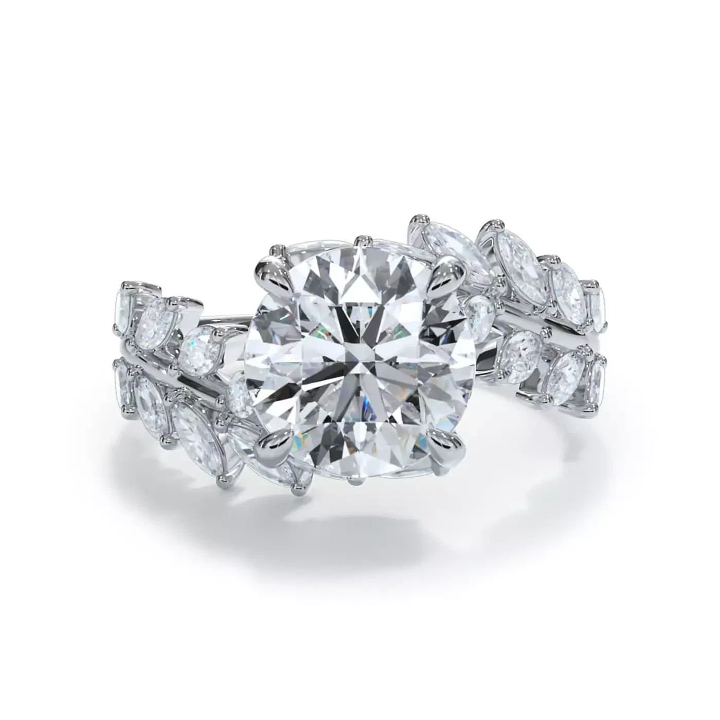 950 Platinum IGI Certified Lab Created Diamond Engagement Ring 4.75 CT Round Cut