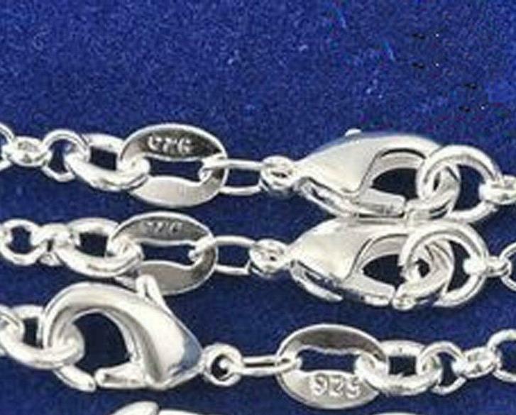 large PISTOL GUN pendant charm 925 P/L Sterling Silver ITALY 24″ Chain Necklace