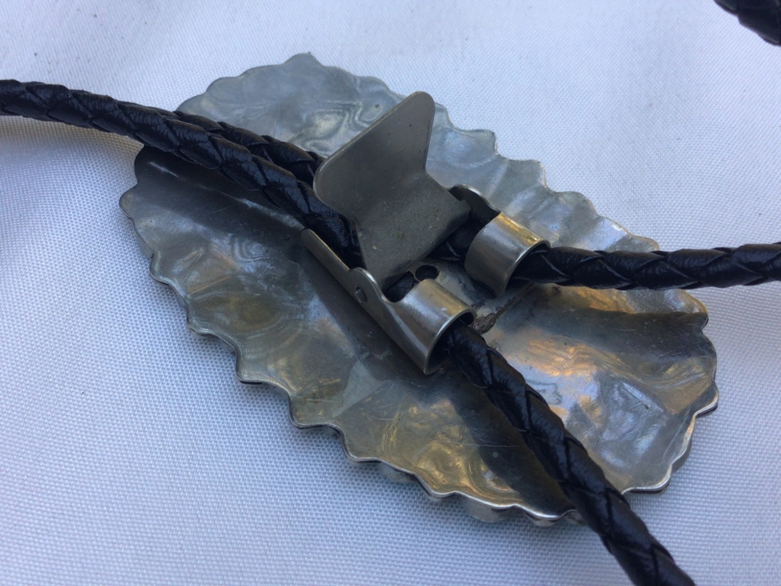 Vintage Native American BOLO TIE Silver & Cluster Turquoise Stones Zuni UNMARKED