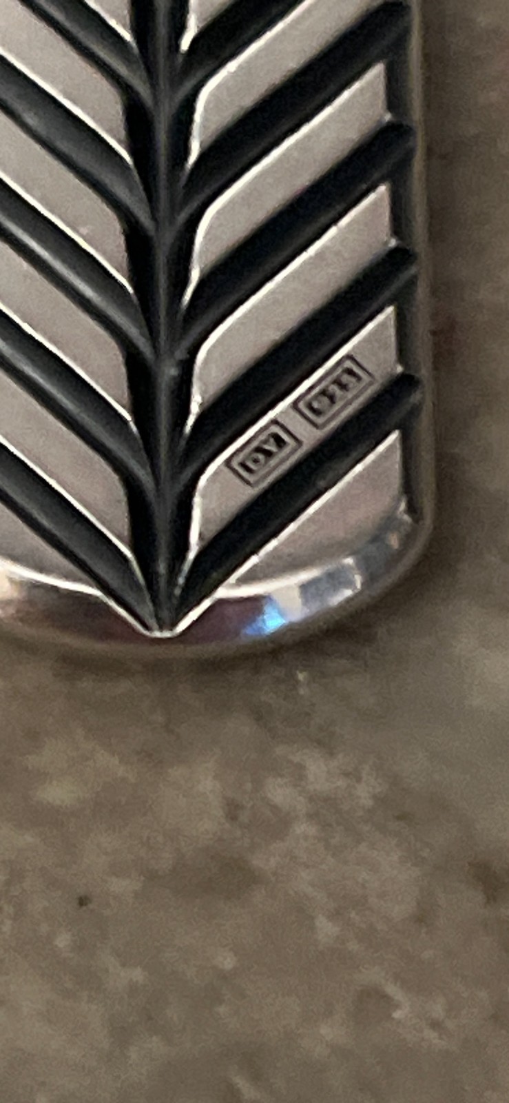 925 Silver David Yurman Chevron Dog Tag Pendant 27mm