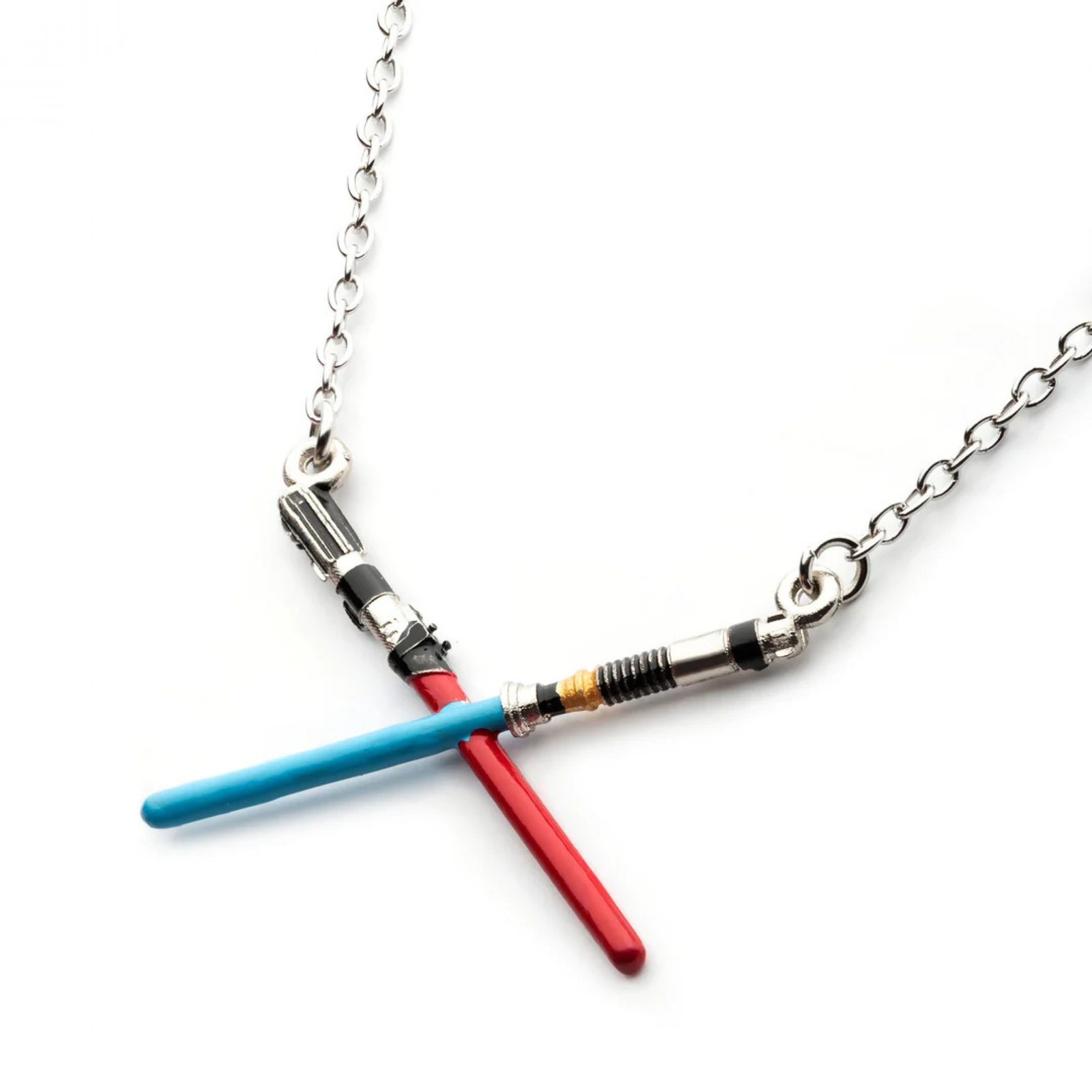 Star Wars Crossed Light Sabers Pendant Necklace Multi-Color