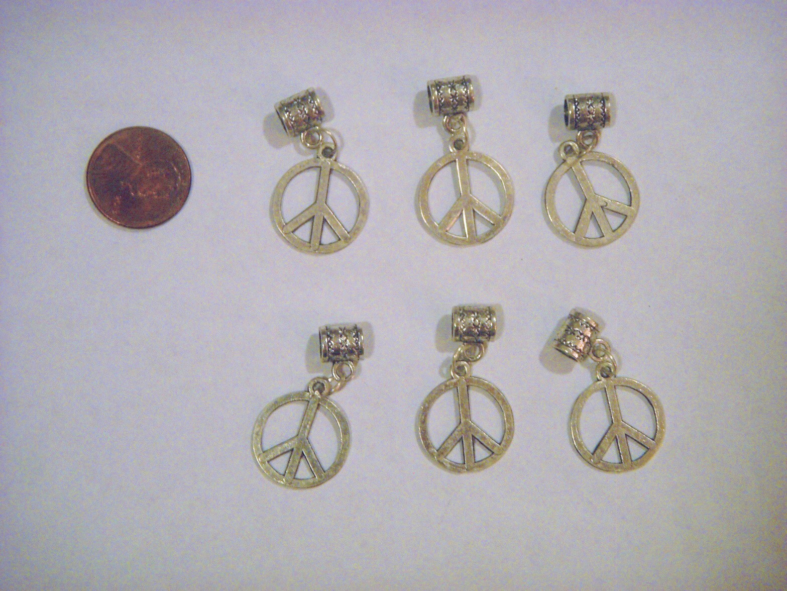 PEACE – TIBETAN SLIVER SINGLE CHARM DANGLE FOR BRACELETS OR PENDANTS