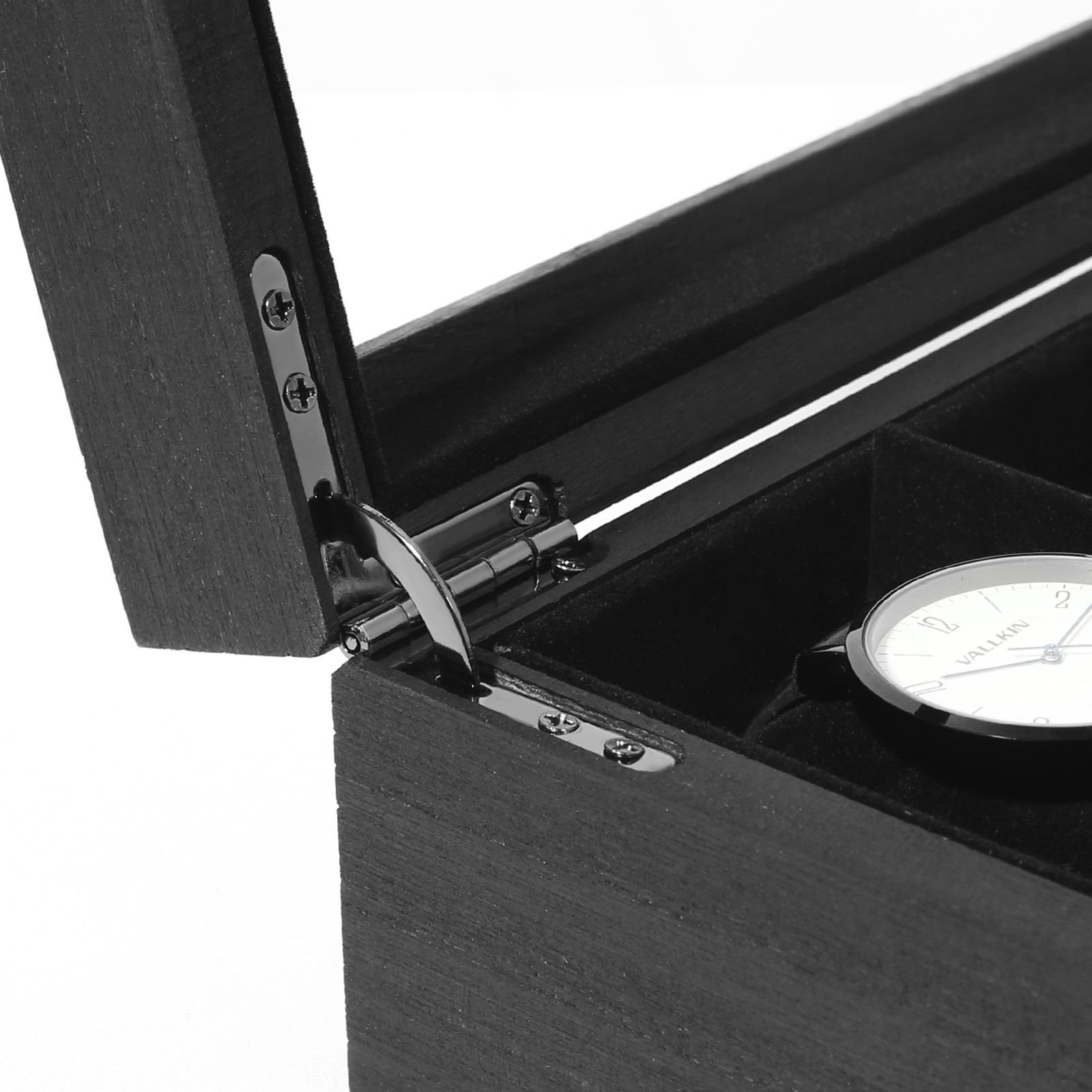 8 Slots Watch Box Solid Wood Watch Case Glass Lid Jewelry Storage Display Case