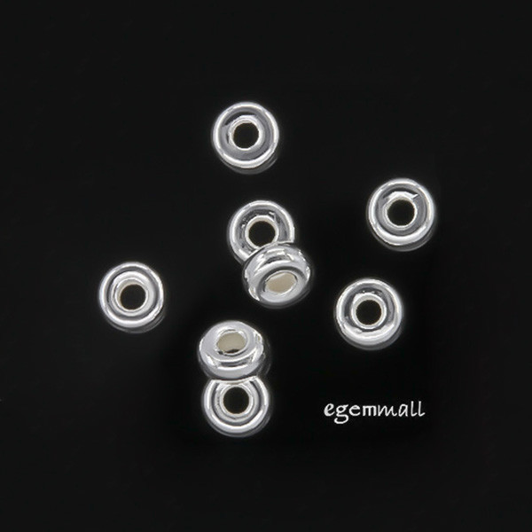 20 Sterling Silver Heishi Rondelle Spacer Beads ap. 3.5mm #97899