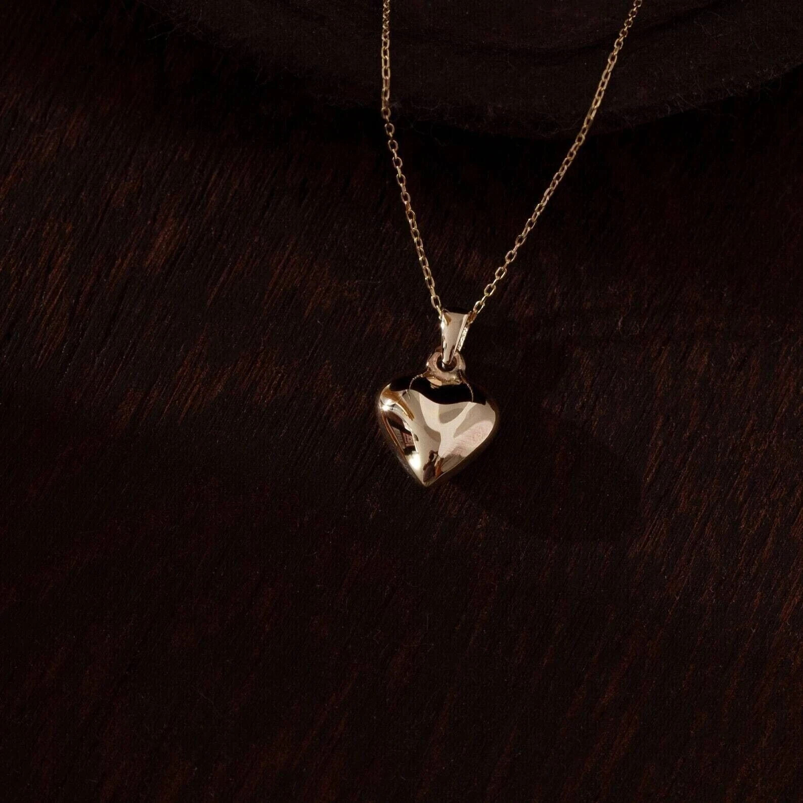 Gift For Women’s Heart Pendant Necklace 14K Yellow Gold Finish