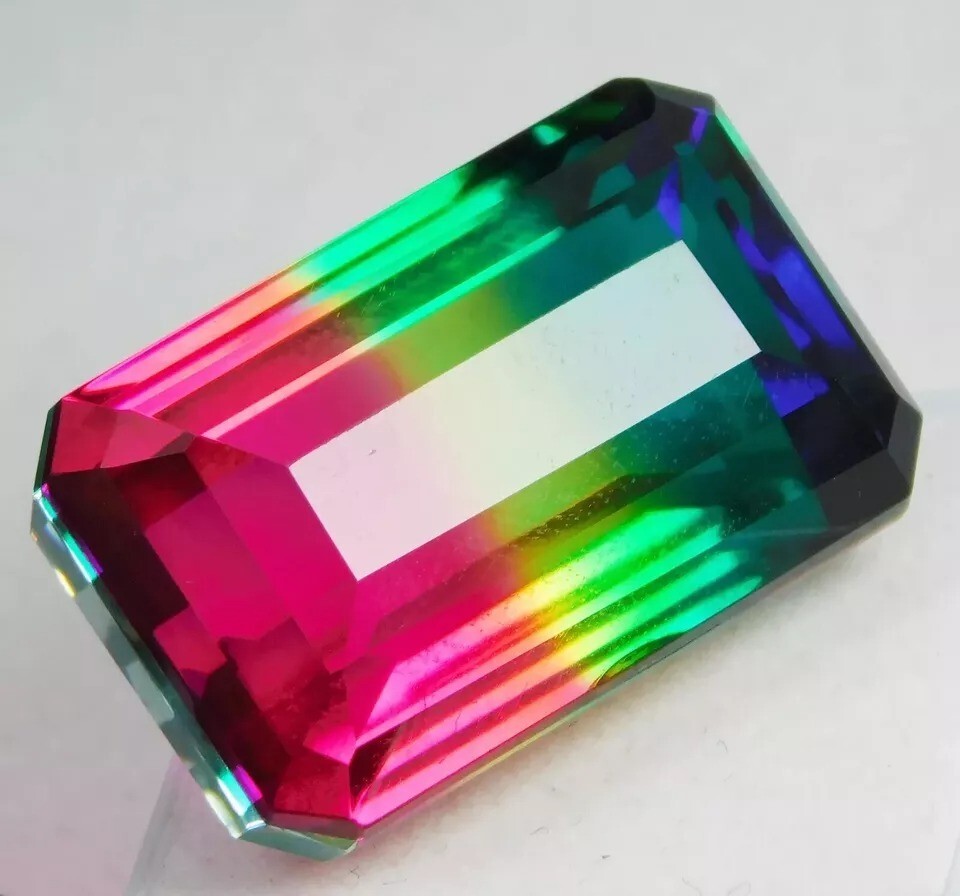 50+ Ct Natural Watermelon Tourmaline Emerald Cut EGL Certified Loose Gemstone