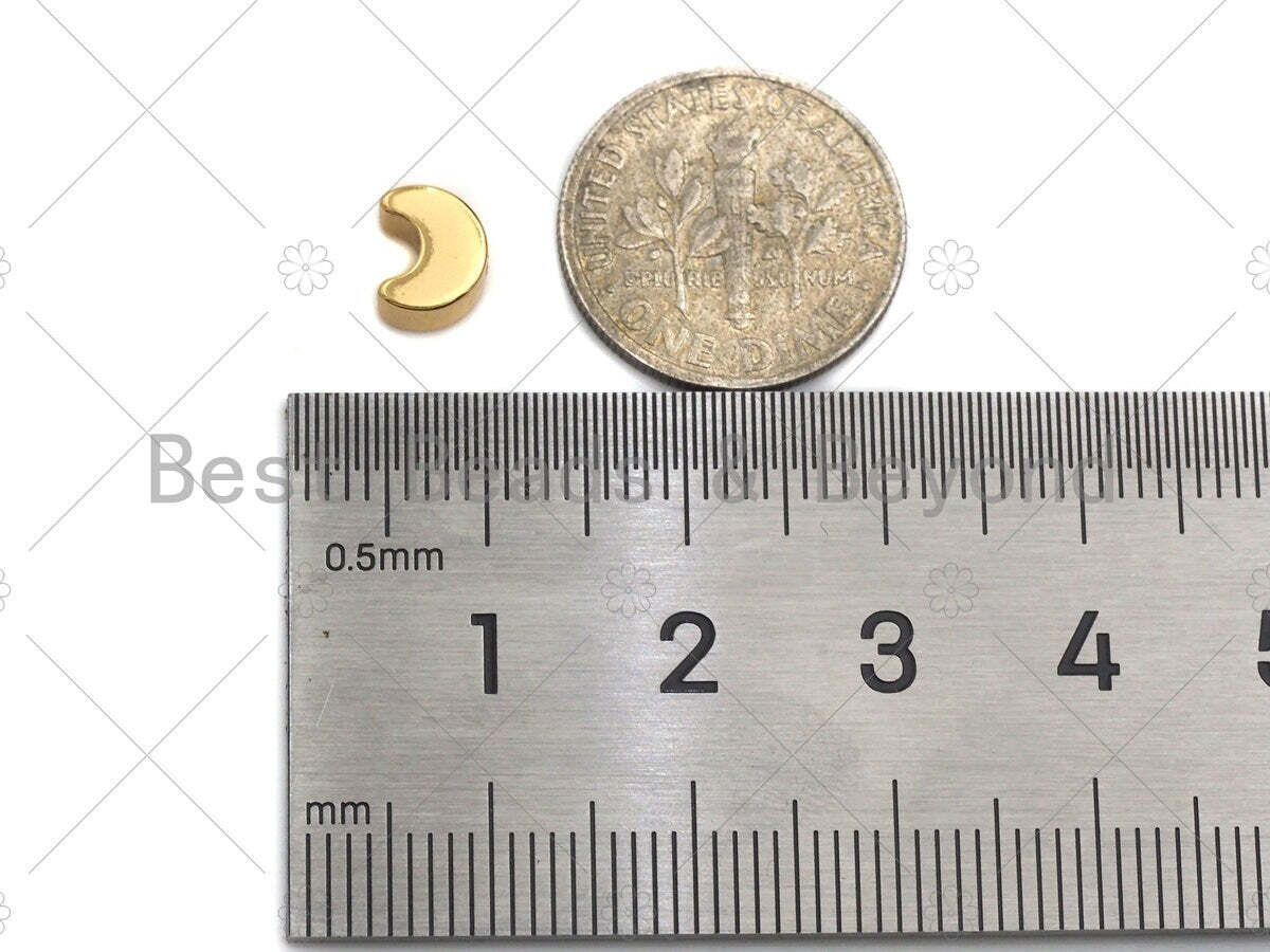 5pc Dainty Cresent Moon Spacer Beads Charm for Jewelry Making, 3x7mm – sku#Y308