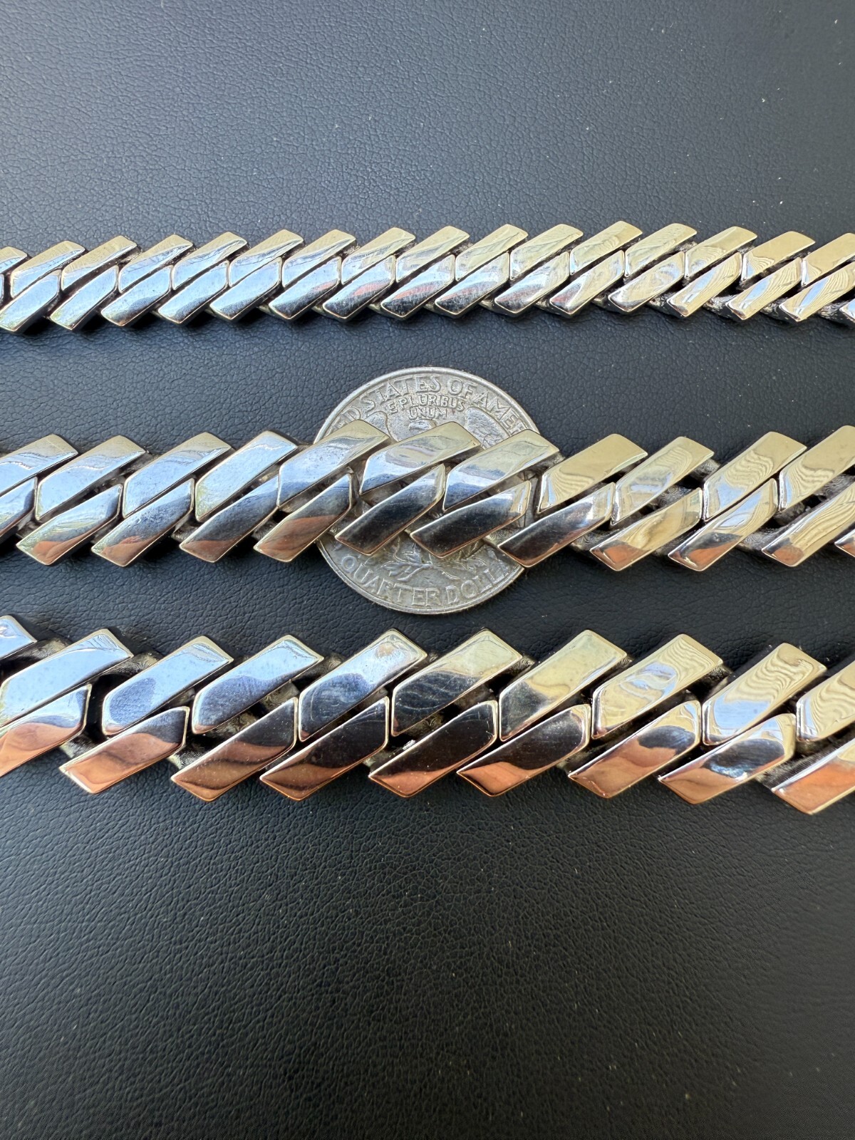 Monaco Prong Cuban Link Bracelet Hollow Rhodium Real 925 Silver 9-13mm ITALY
