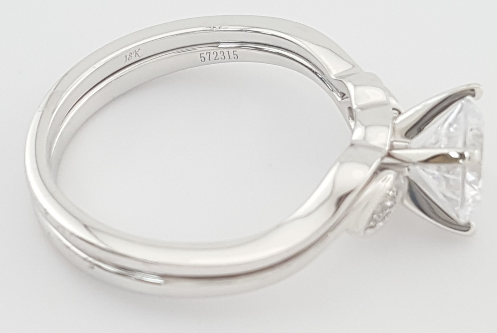 Simon G MR2342 Semi-Mount Duchess 18k White Gold Engagement Ring Set Rtl $2,300