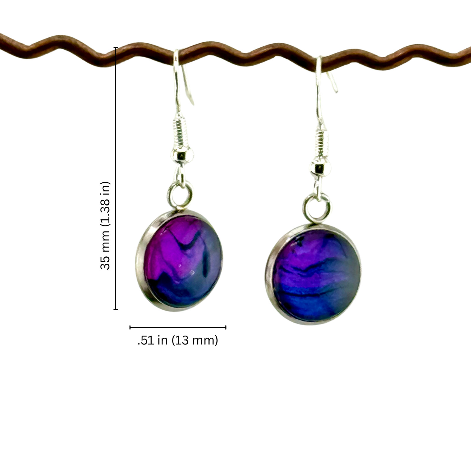 Dangle Earrings Handmade “Enchanted Skies” Sterling Silver French Earwires