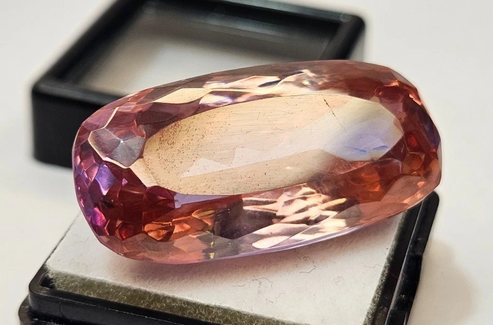 Long Cushion 80+ Ct Metallic Colour Zircon CERTIFIED Loose Gemstone