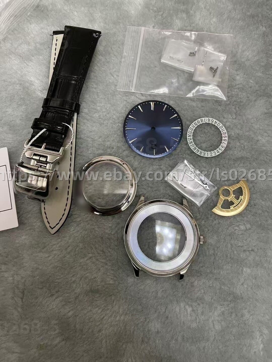 DIY SET for 2824 watch case + dial + hands + Strap sapphire 40mm