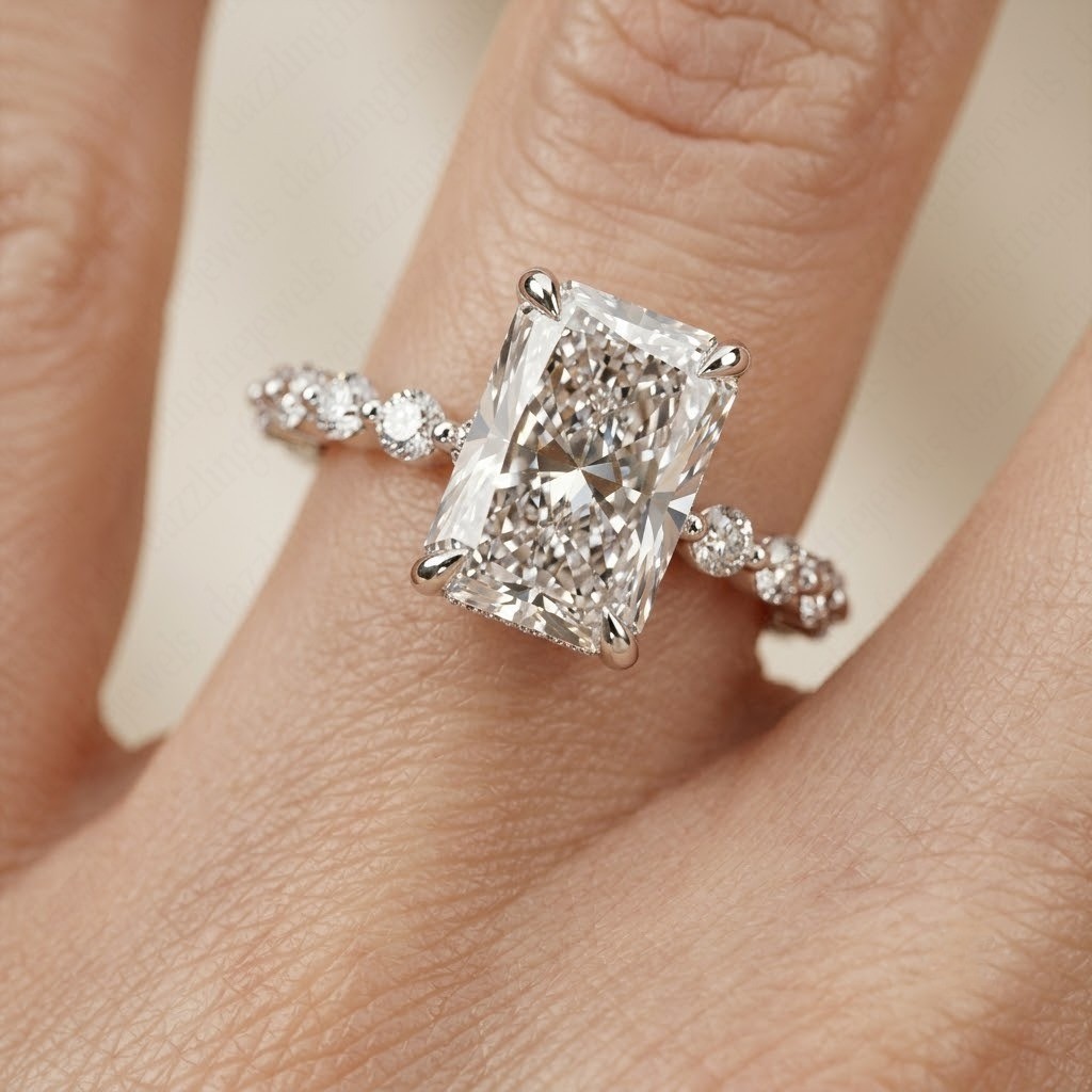 IGI 2.0Ct Radiant Cut E VVS2 Lab Grown Diamond Engagement Ring in 14K White Gold