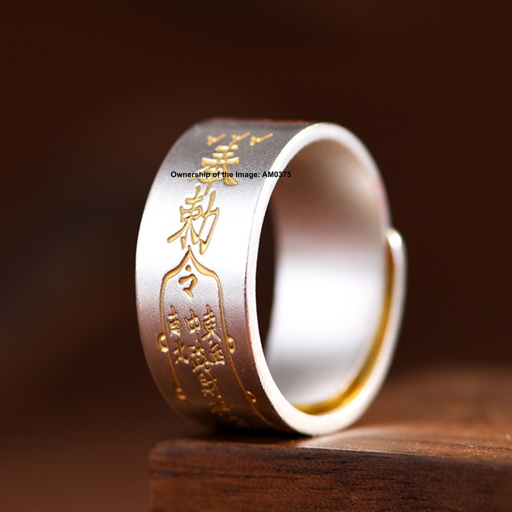 Solid 999 Pure Silver Five Fortune Gods Adjustable Ring 8-10 Wealth Attracting