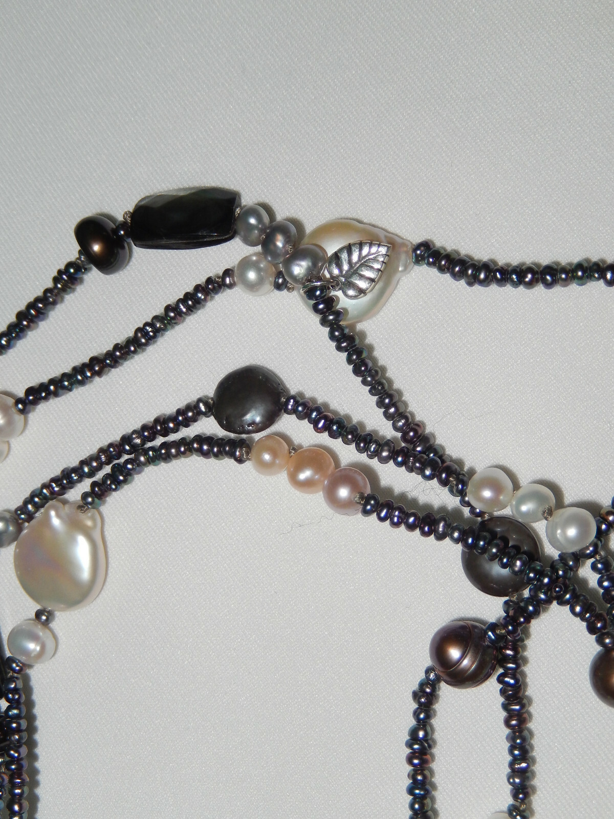 Stephen Dweck Long Station Necklace Tahitian Mother Of Pearls 42″ New