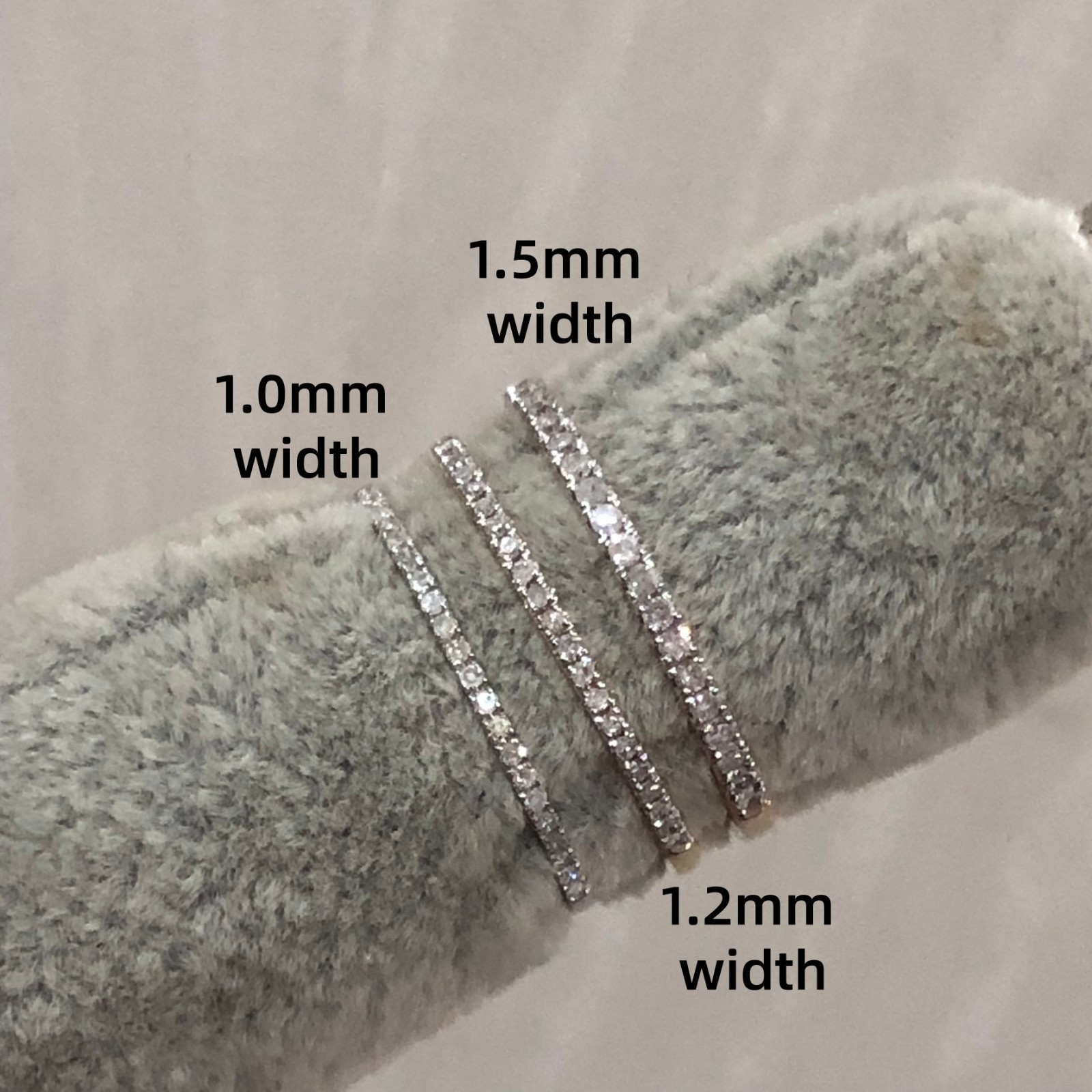 Stackable Wedding Band 10K Solid Gold 1mm Thin Natural Diamond Eternity Ring