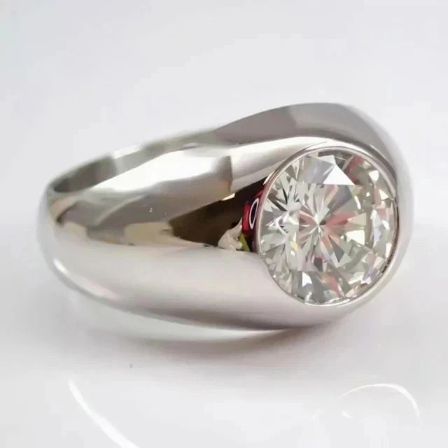 2.00ct Round Cut Lab Created Diamond Men’s Pinky Ring 14K White Gold Plated