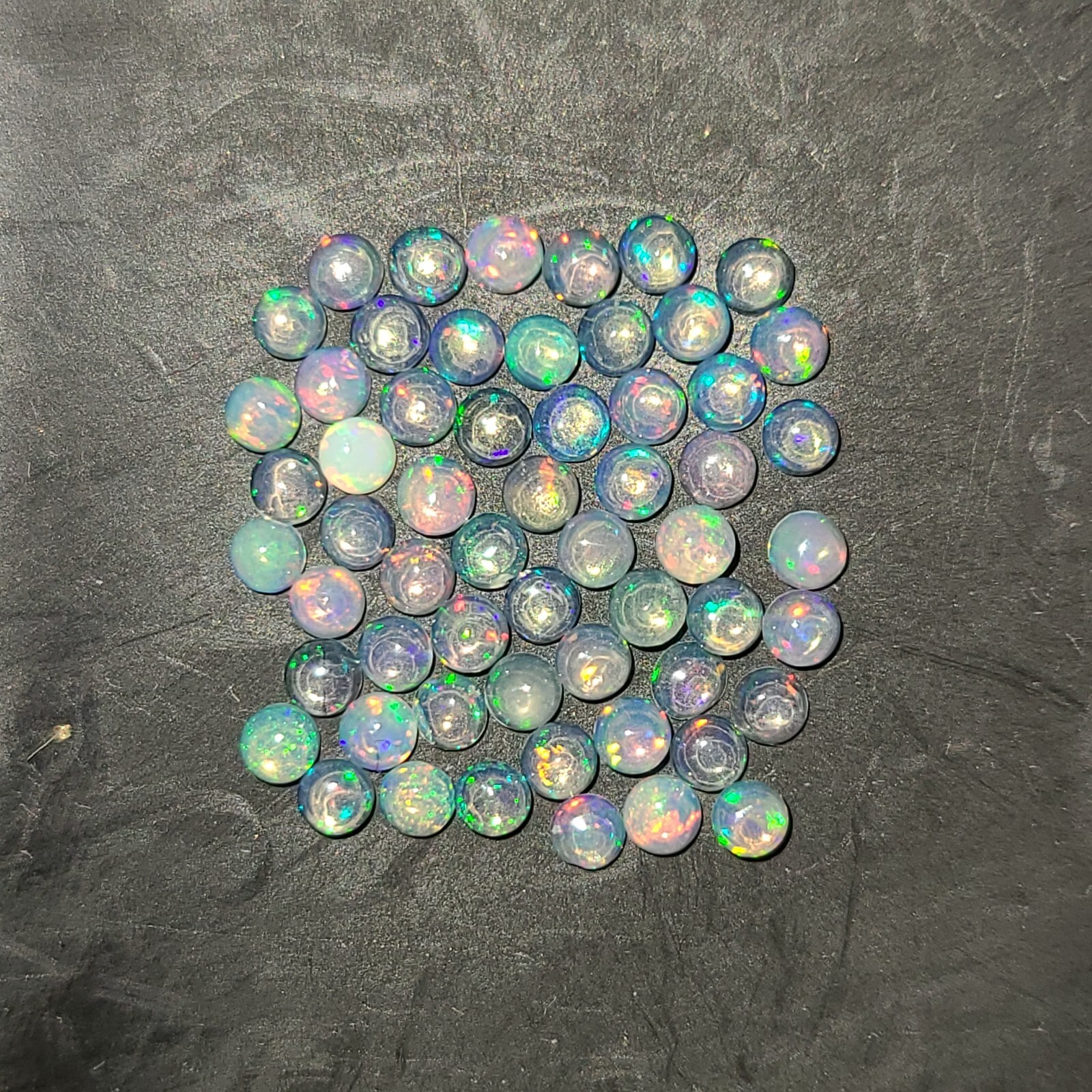 Natural Ethiopian Opal 2mm Flat Back Round Cabochon Loose Gemstone(s)