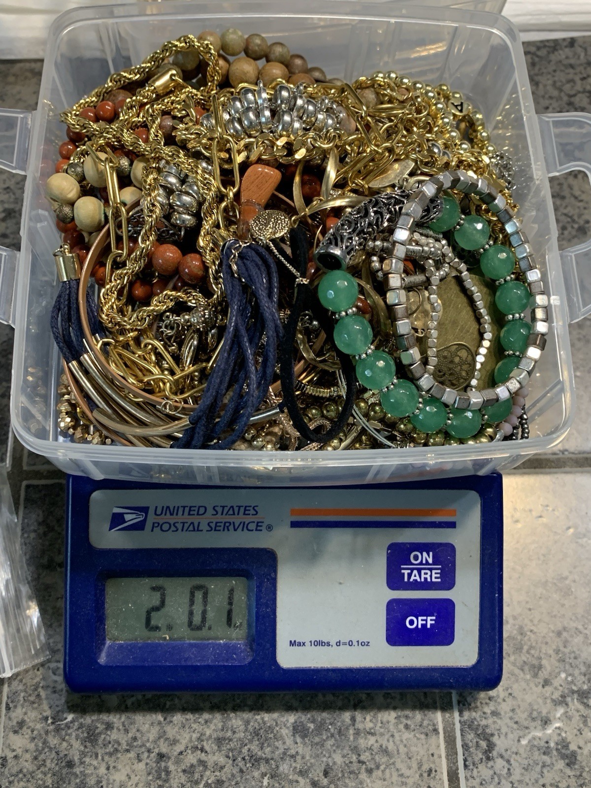 Lot 2 Lbs Jewelry Bracelets Necklaces Earrings Rings None Broken