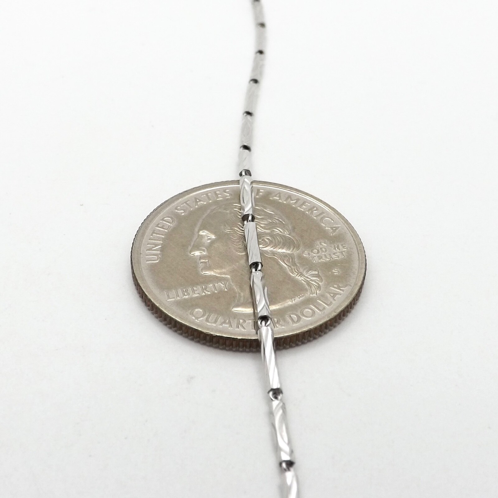Solid Pure Platinum 9995 Bar Link Pendant Chain Necklace Diamond Cut 17in New