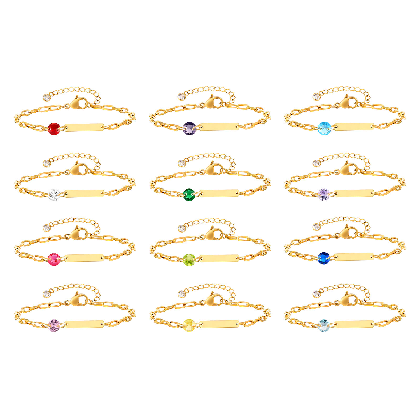 VNOX Personalized Birthstone Bracelet for Girl Women Birthday Christmas Gift