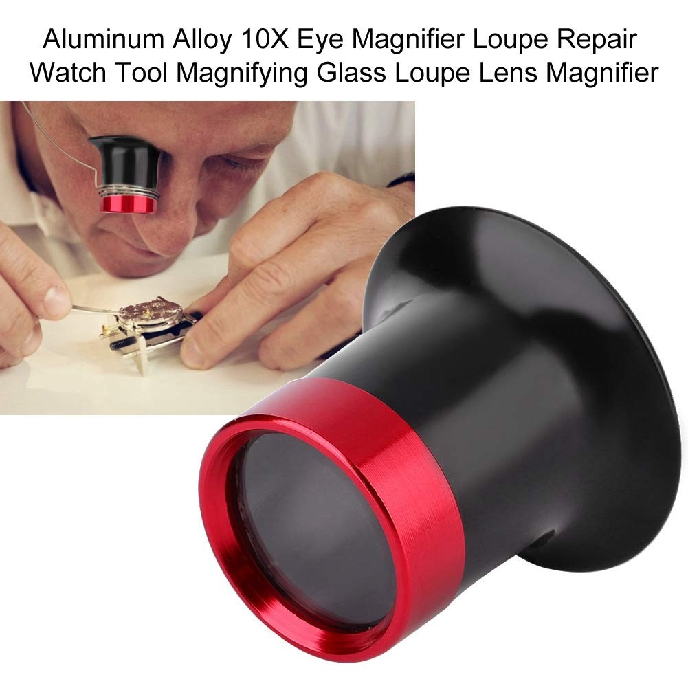 10X Jewelry Loupe Magnifier Watch Eye Loop Pocket Lens Aluminum Alloy Tool