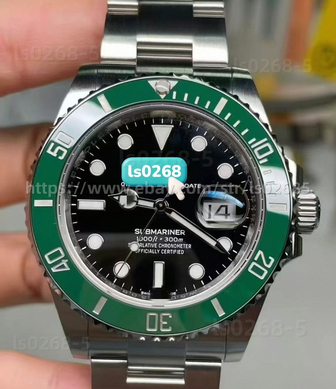 DIY SET for3235 3130 3135 watch case + dial + hands + Strap sapphire 41mm