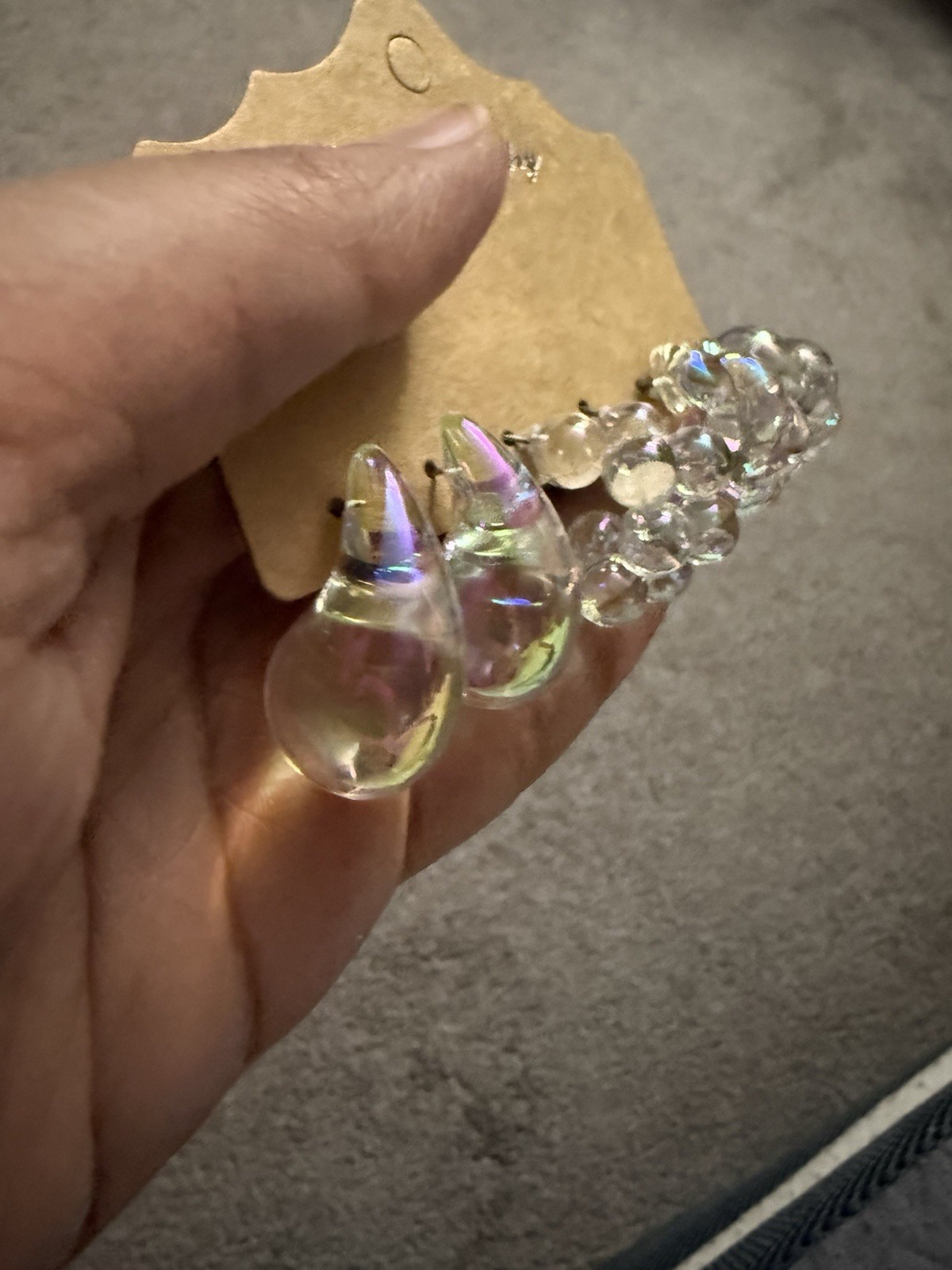 Iridescent Hoops Holographic Lucite Acrylic Transparent Retro Earrings Lot