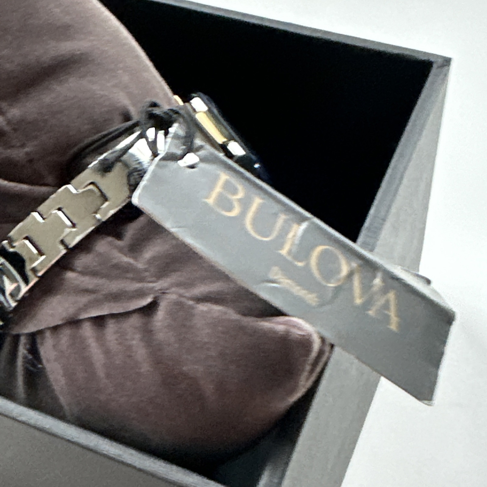 Bulova Gemini Diamonds Quartz Blue Dial Steel Ladies Bangle Watch 98P218