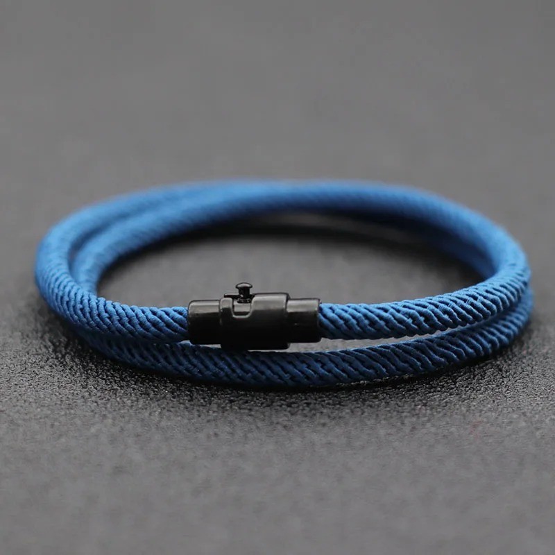 Simple Style Men’s Rope Bracelet Double Layer Thread Fabric Casual Accessory