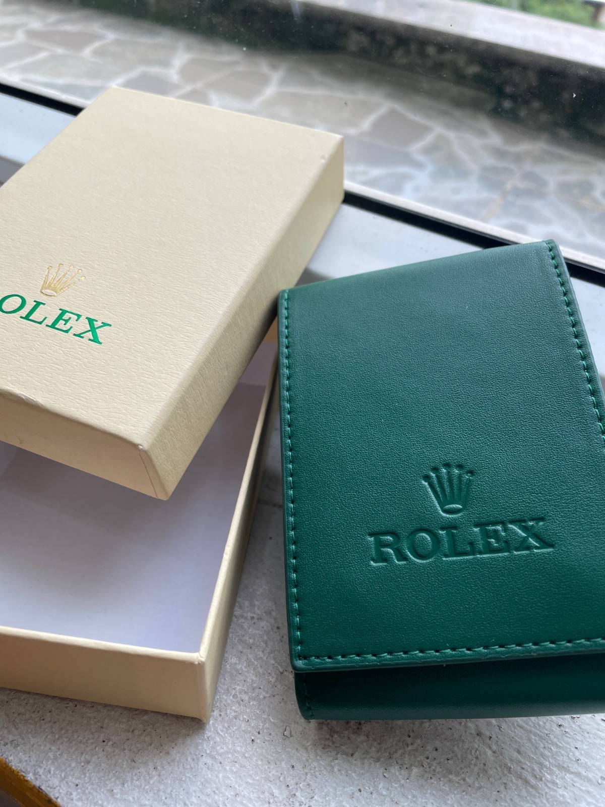 Premium Leather Watch Travel Pouch Service Center Style by Rolex Gift Case New⭐