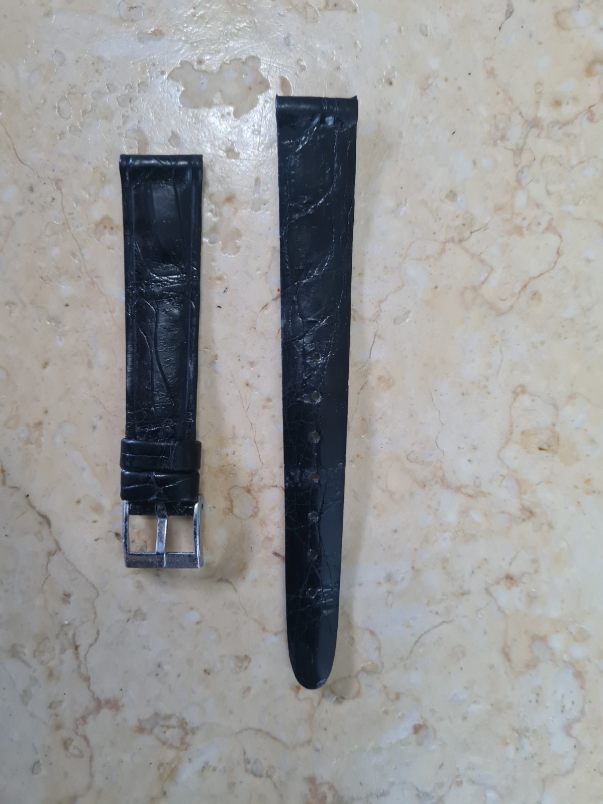 1 REAL CROCODILE SKIN STRAP 16mm. Vintage Genuine Leather Watch