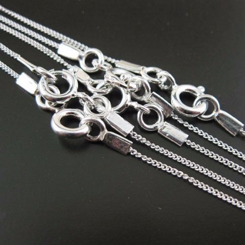 Sterling Silver 1mm Curb Necklace Chain. Made in Italy. ALL SIZES(16-36 inch)