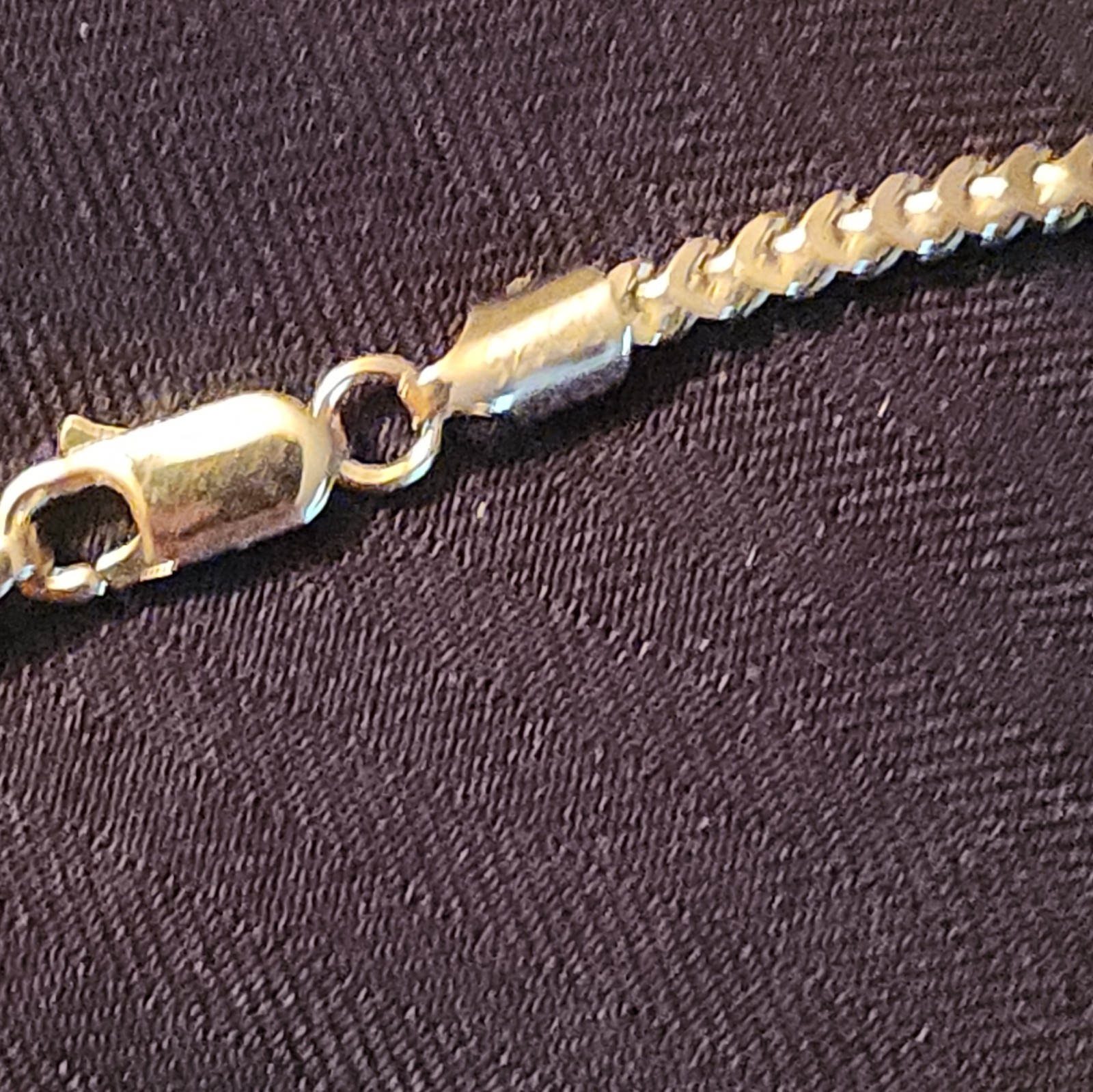 8G Sterling Silver 925 Franco Chain Necklace, Lobster Clasp, Signed 20″ 3mm