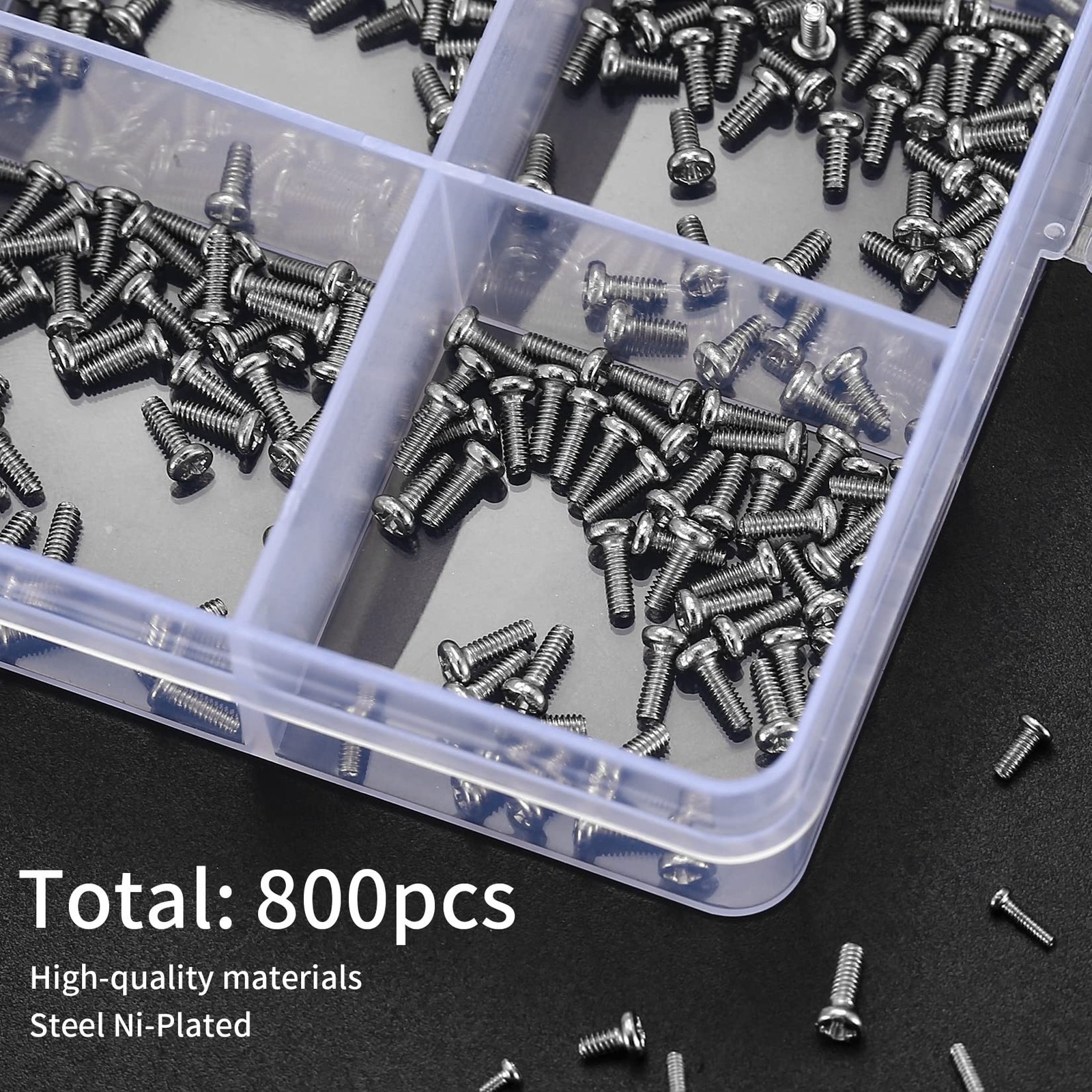 Micro Small Pan Head Screw Assortment For Phone Clock Repair 800 Count Kit USNew