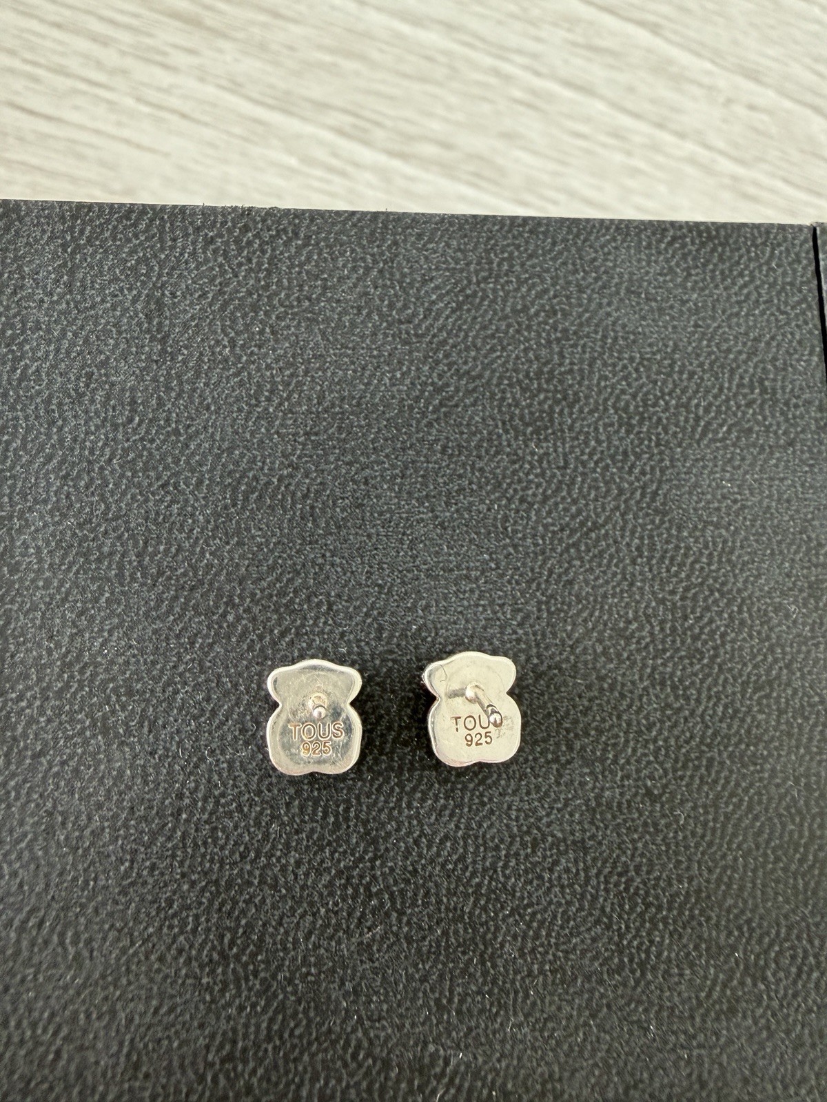 Tous Sterling Silver 925 Earrings Bear Motif Faceted Mother Of Pearl Signed