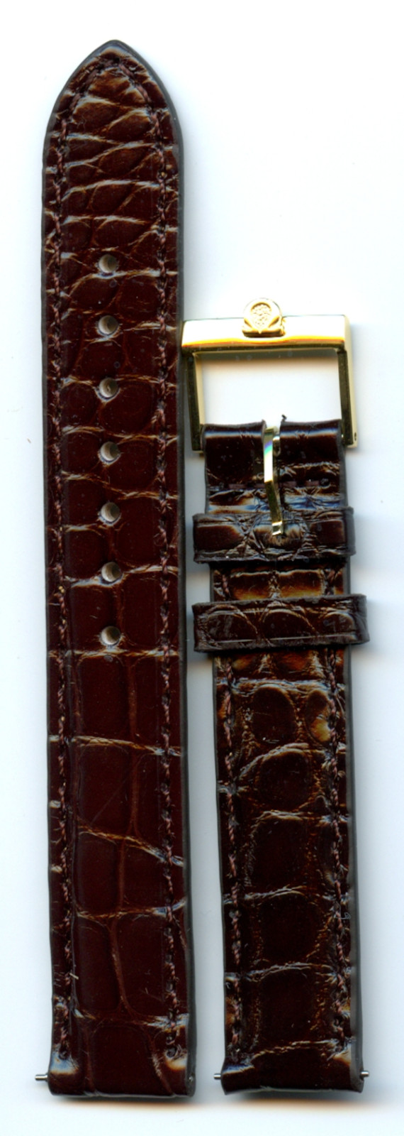 Deep Cognac Alligator Strap & Vintage Omega Buckle Gold or Steel