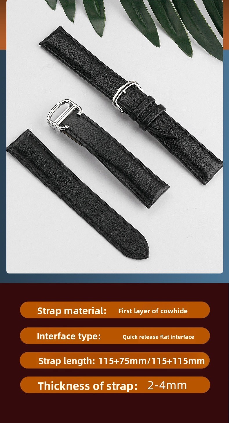 Quality Genuine Leather Watch Strap Quick Release Band 16 17 19 20mm for Cartier
