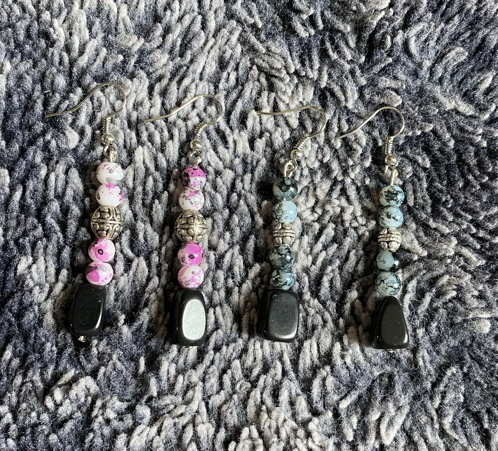 Handmade Multicolored Beaded Dangle Drop Earring Set (2)